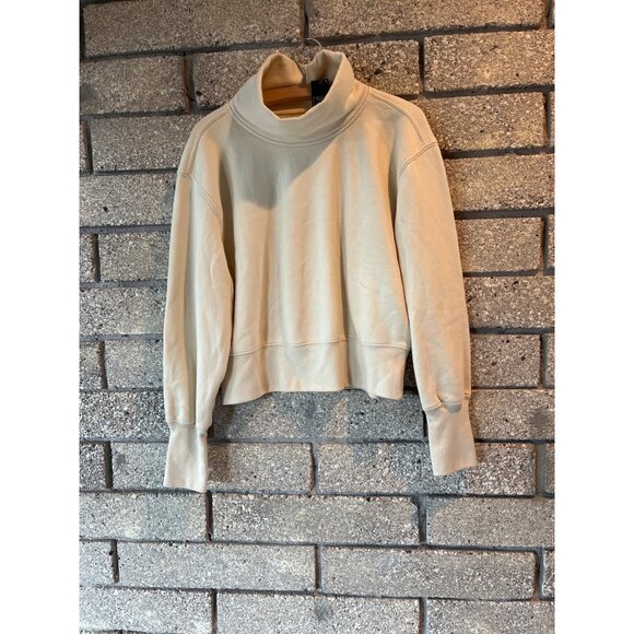 Abercrombie & Fitch Soft AF Collection Cropped Mock Neck Sweatshirt Beige S - Picture 1 of 7
